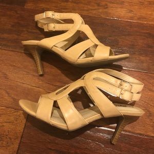 Beige heeled sandals